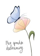 condoleance kaart vlinder met oprechte deelneming